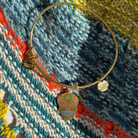 Alex + Ani Goldtone Calavera Charm Bracelet - Picture 1 of 3